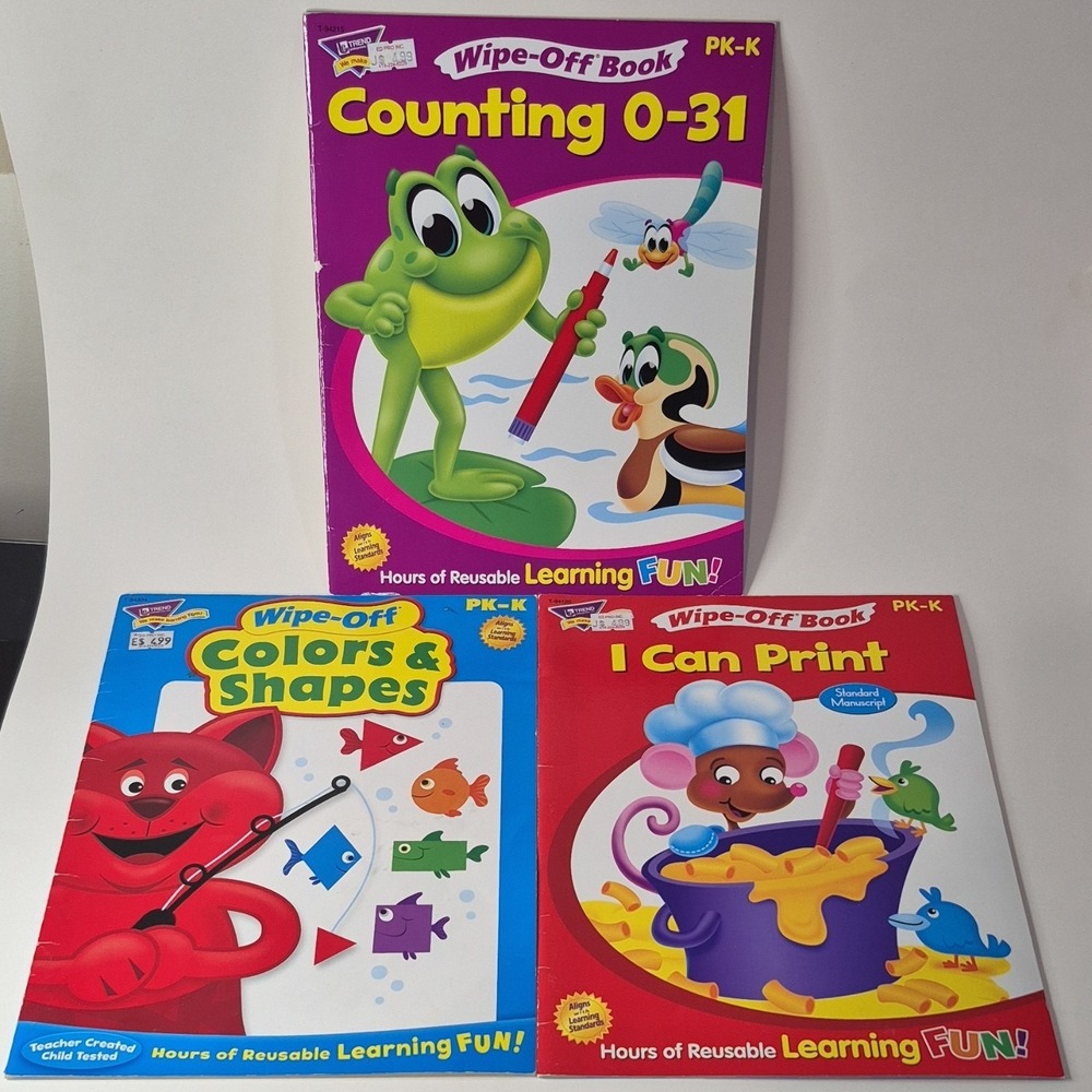TREND Wipe-Off Book Set Educational Cartoon Animal Theme Multicolor PK-K